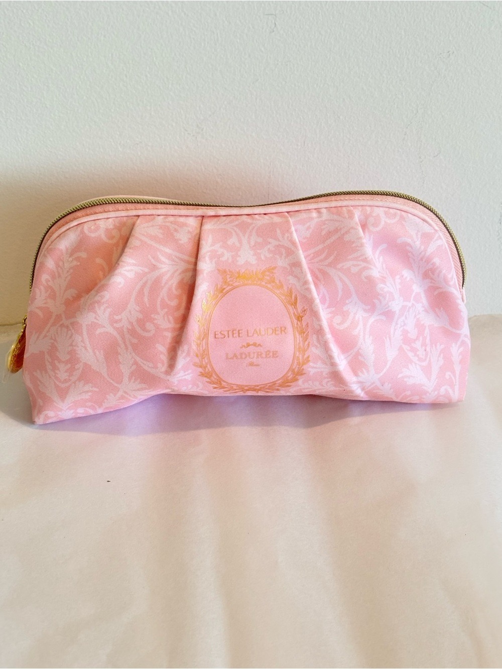 Estee Lauder x LADUREE Paris Pink leaf Cosmetic Pouch makeup bag toiletry bag